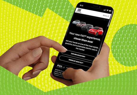 A smartphone displaying the Fiat Live Store app.
