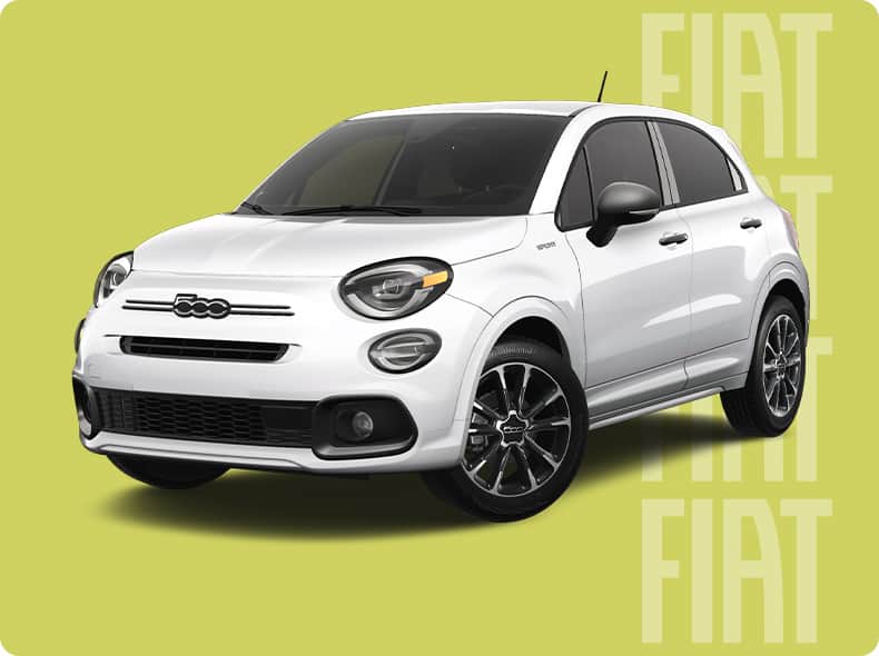 A white 2023 Fiat 500X Sport.